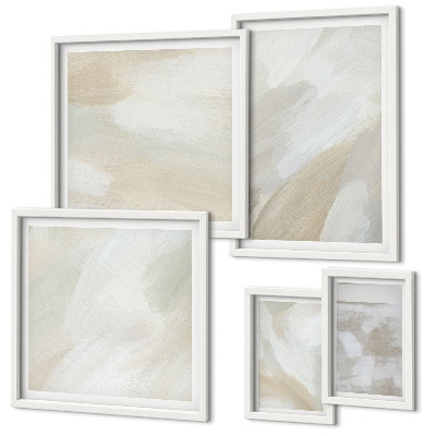 Set of 5 wall art pieces Abstract paint with a brush