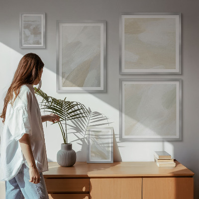 Set of 5 wall art pieces Abstract paint with a brush