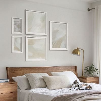Set of 5 wall art pieces Abstract paint with a brush