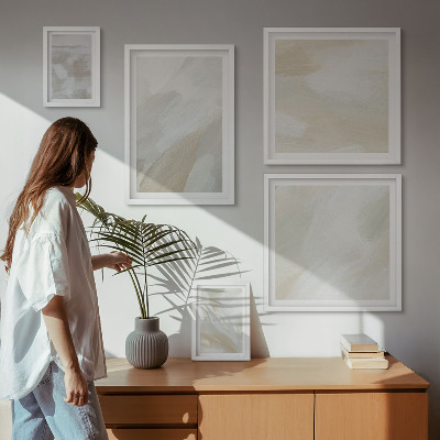 Set of 5 wall art pieces Abstract paint with a brush