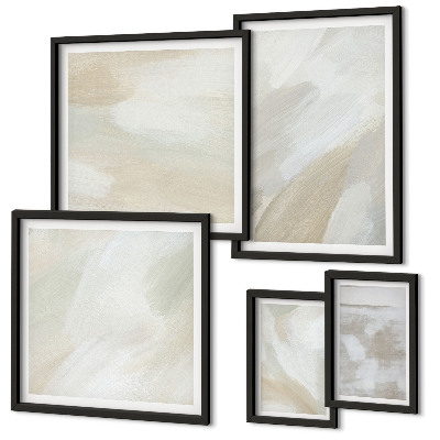 Set of 5 wall art pieces Abstract paint with a brush