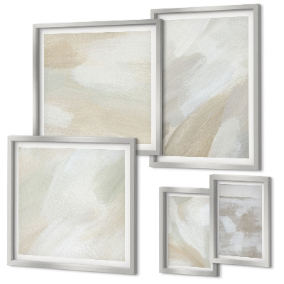 Set of 5 wall art pieces Abstract paint with a brush