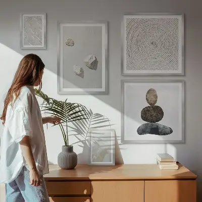 Gallery wall art modern sand stone painting
