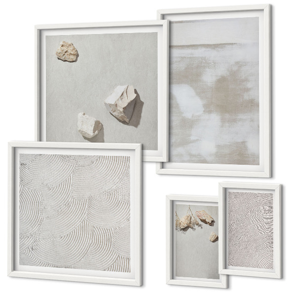 Framed photo set Sand stones boho texture