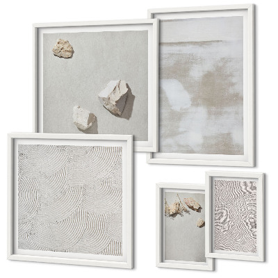 Framed photo set Sand stones boho texture