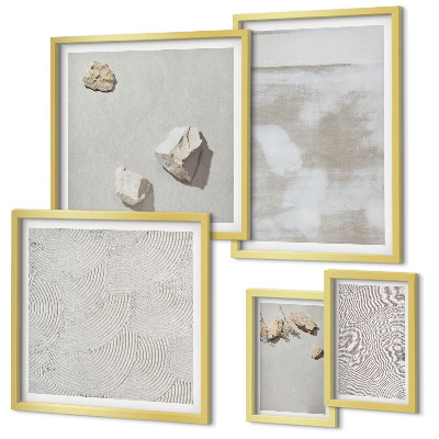 Framed photo set Sand stones boho texture