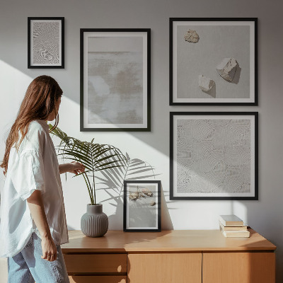 Framed photo set Sand stones boho texture