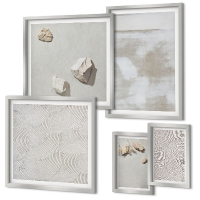 Framed photo set Sand stones boho texture