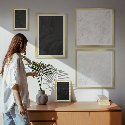 Set of 5 wall art pieces Dark light glamorous marbles