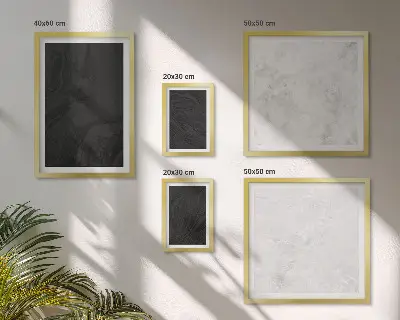 Set of 5 wall art pieces dark light glamorous marble design