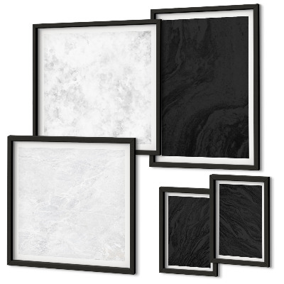 Set of 5 wall art pieces Dark light glamorous marbles