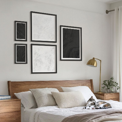 Set of 5 wall art pieces Dark light glamorous marbles