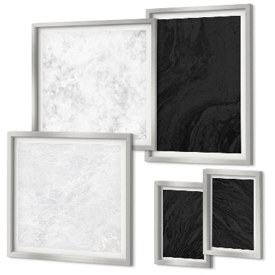 Set of 5 wall art pieces Dark light glamorous marbles