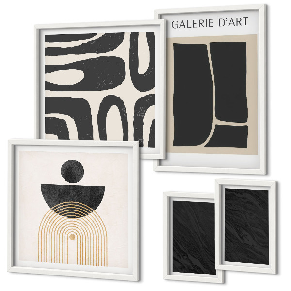Framed photo set Abstract marble forms
