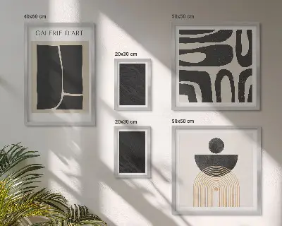 Abstract marble forms framed photo set 