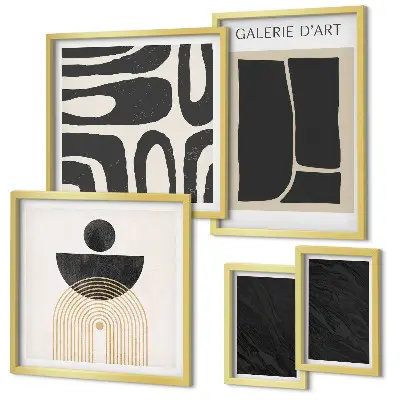 Abstract marble forms framed photo set 