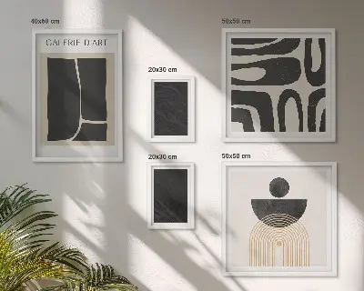 Abstract marble forms framed photo set 