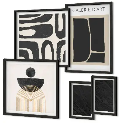 Abstract marble forms framed photo set 