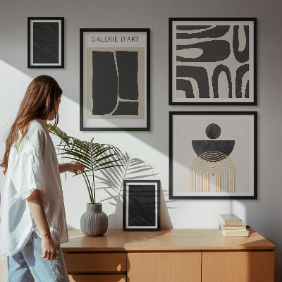 Framed photo set Abstract marble forms