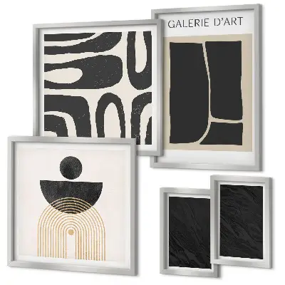 Abstract marble forms framed photo set 
