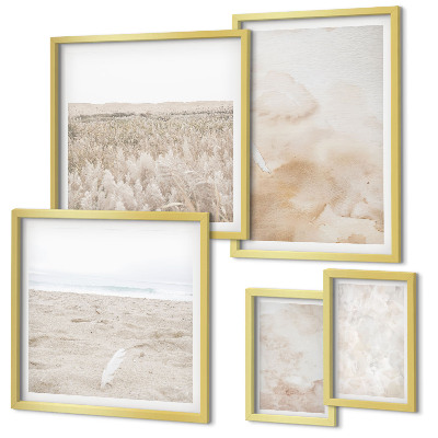 Set of 5 wall art pieces Pastel fashionable textures