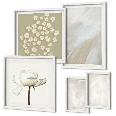 Gallery wall Flowers fashionable boho textures
