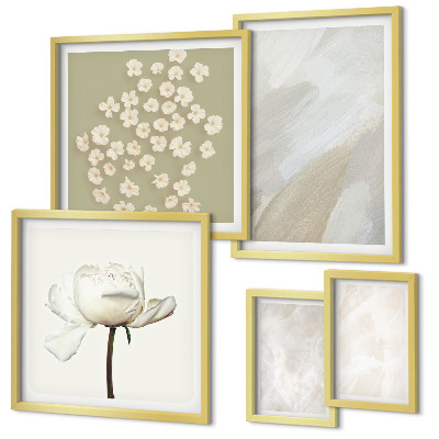 Gallery wall Flowers fashionable boho textures