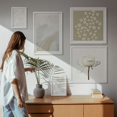 Gallery wall Flowers fashionable boho textures