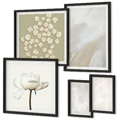 Gallery wall Flowers fashionable boho textures