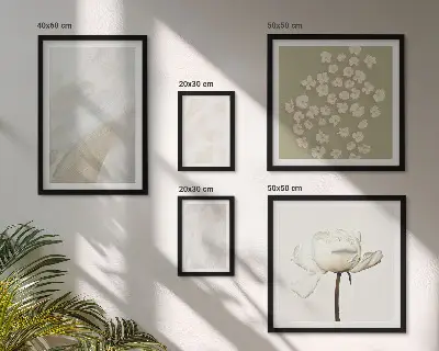 Gallery wall art set boho floral textures