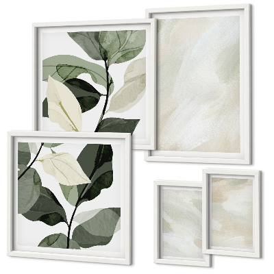 Framed photo set Bright paints abstract boho