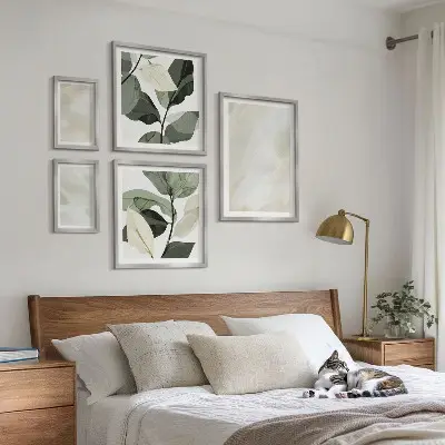 Framed abstract photo set bright boho paints