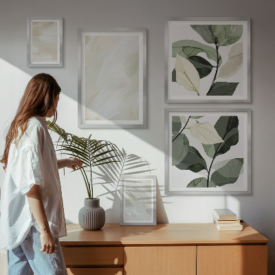 Framed photo set Bright paints abstract boho