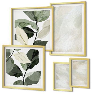 Framed photo set Bright paints abstract boho