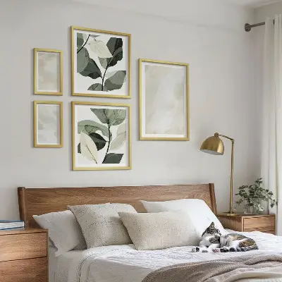 Framed abstract photo set bright boho paints