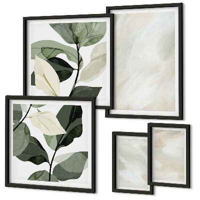 Framed photo set Bright paints abstract boho