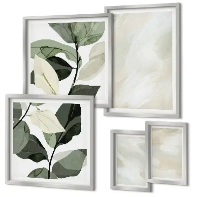Framed abstract photo set bright boho paints