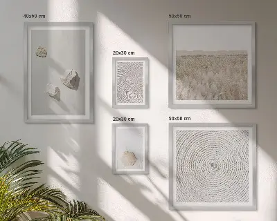 Set of 5 wall art pieces with light boho sand textures