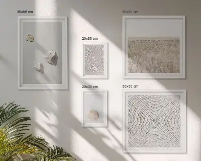 Set of 5 wall art pieces with light boho sand textures