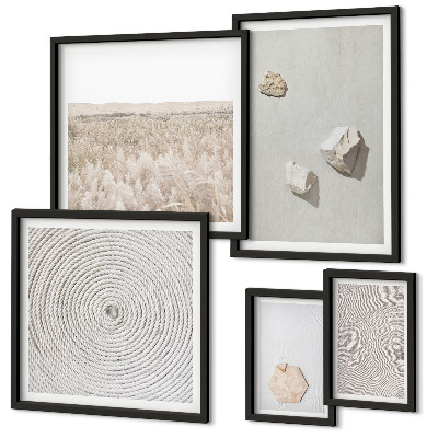 Set of 5 wall art pieces Light boho sand textures
