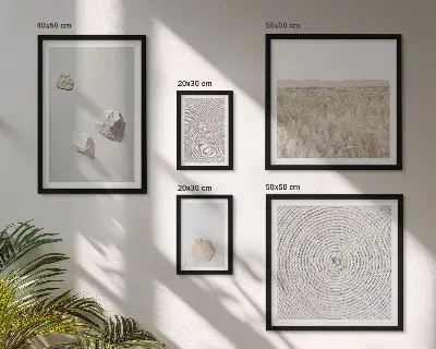 Set of 5 wall art pieces with light boho sand textures
