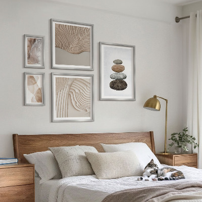 Framed photo set Abstract pastel shapes