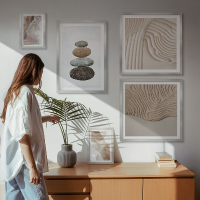 Framed photo set Abstract pastel shapes