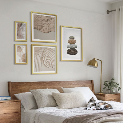 Framed photo set Abstract pastel shapes