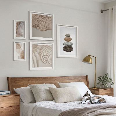 Framed photo set Abstract pastel shapes