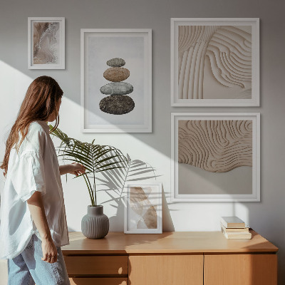 Framed photo set Abstract pastel shapes