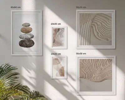 Abstract pastel shapes framed photo set