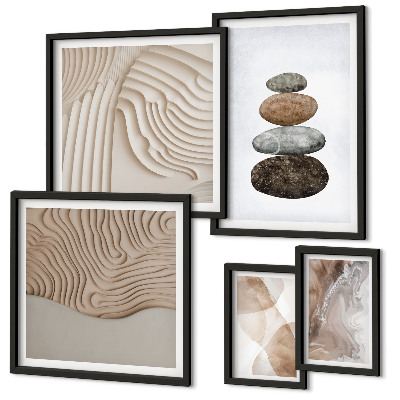 Framed photo set Abstract pastel shapes