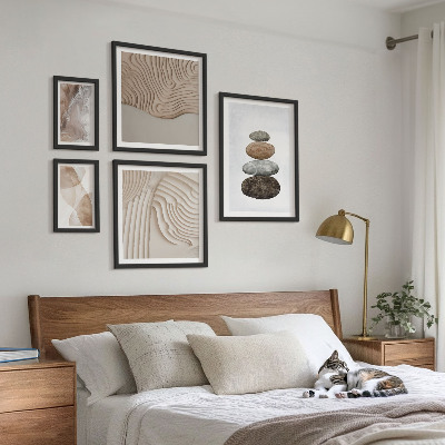 Framed photo set Abstract pastel shapes