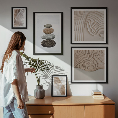 Framed photo set Abstract pastel shapes